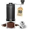 CEVING Macinacaffè manuale con 90 impostazioni esterne, capacità 60 g, nero | Macinacaffè portatile di precisione da 0,03 mm, con fresa conica in acciaio inox CNC, per viaggi, campeggio, ufficio