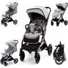 YAZOCO Passeggino Leggero 0-4 anni Pieghevole Passeggino Viaggi Copripiedi, zanzariere, copripioggia (Grigio)