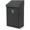 Relaxdays Cassetta per chiavi da parete, antracite RAL7016 | HLP: 24,5 x 15 x 8,5 cm, 4 chiavi, mini cassetta postale