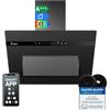 KKT KOLBE Cappa aspirante inclinata PLOOM6005S, 60 cm, nero opaco | 782 cbm/h, Classe energetica A+++, Aspirante e filtrante, Smart WiFi, SensorTouch, Spegnimento ritardato, LED RGBW
