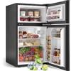 HOMCOM Mini Frigo 90 L con Freezer e Termostato Regolabile, Nero | Frigorifero compatto a doppia porta, reversibile, ripiani in vetro, ideale per camera, studentato e ufficio, basso consumo