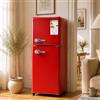 BOWDOW Frigorifero 2 porte 112 L rosso 72 L + congelatore 40 L 4 stelle | 3 ripiani regolabili + portauova: bottiglie alte e grandi piatti ordinati, per una cucina organizzata e affidabile.