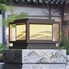 YVAMNAD Luce solare grande pilastro solare luce esterna moderna recinzione colonna lampada quadrato alimentato solare piedistallo illuminazione impermeabile ponte lanterna per cancello vialetto ingresso patio