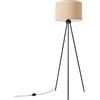 SOLLUX lighting Lampada da Terra Lampada Piantana Tessuto PVC Acciaio - 1 Paralume - Lampada LED Lampadina - Beige Nevia