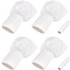 BENECREAT 2 Set di Polsini A Coste Elasticizzati In Maglia Bianca Da 165x145mm, Polsino di Ricambio In Poliestere A Coste Spesso 15mm per Maglioni, Giacche, Camicie e Girovita