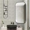 Generic Specchio da parete angolare girevole a 360°, specchio da trucco HD retrattile, design rettangolare, cornice in alluminio, dimensioni 50 x 80 cm, perfetto per bagno, salvaspazio, colore nero