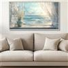 Dittelle Stampa su tela con vista panoramica sul mare da una finestra aperta, decorazione murale nautica, stampa su tela con gabbiani sul mare, decorazione per la camera da letto (70x140 cm/cornice interna)