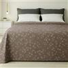 Byour3 - Copriletto Matrimoniale FANTASIA 100% Cotone Letto Singolo Piazza e Mezza Telo Arredo Copritutto Multiuso Coperta GrandFoulard Morbido Lavabile (Sakura Tortora, 1P. e mezzo)