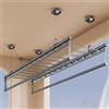 Generic Stendibiancheria regolabile in altezza, resistente, montaggio a soffitto, per vestiti bagnati e trapunte, con corda in acciaio inox