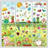 BBLIKE 9 Fogli Adesivi Per Finestre, Statico Adesivi Finestre Primavera Farfalla Uccello Fiore Albero Stickers Decorative Pellicola Vetro Riutilizzabile PVC Vetrofanie Primavera (Nano)