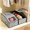 BADCRIS 2 Organizzatore Portacappelli con Finestra Trasparente, 42x23x18 cm | Scatola Porta Cappellini con Visiera in Tessuto Non Tessuto, Contenitori Pieghevoli per Cappellini, Organizzatore Armadio