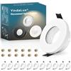 YindaLux Set da 12 cornici per faretti GU10 IP65 Bianco, orientabile 30°, telaio in ferro 230V con portalampada GU10, Ø85mm, foro 65-75mm, faretto rotondo da incasso, senza lampadina