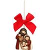 THUN - Addobbo natalizio Sacra Famiglia in ceramica, maxi - Thunalnd - 5,8x4,8x7 cm