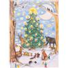 Cartolina Animali intorno all'albero di Natale