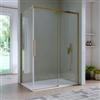 DEGHI Box doccia 80x140 cm scorrevole vetro anticalcare 8 mm trasparente profilo oro spazzolato 200 h - Alissa
