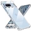 Tentoki Cover per Google Pixel 7a, [Cuscino d'Aria Integrato] TPU Custodia Protettiva Antiurto Ultrasottile,previene l'ingiallimento,pellicola,Trasparente