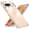Tentoki Cover per Google Pixel 8, [Cuscino d'Aria Integrato] TPU Custodia Protettiva Antiurto Ultrasottile,previene l'ingiallimento,pellicola,Trasparente