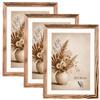 Velora Home&Living VELORA H&L Set da 3 Cornici Foto Legno Bruciato 20 x 30 cm - Cornici in Legno con Plexiglass Trasparente, Portafoto da Parete, Cornici per Poster, Fotografie, Puzzle, Diplomi e Certificati