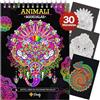 Finoly Libro di Colorazione Mandalas Non Attraversa la Carta | Mandala per Adulti Riduce lo Stress | Libro Mandala da Colorare per Adulti Animali A4 | Rilegatura a Spirale (Notte)