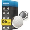 ABSINA batterie bottone AG12 LR43 - alcaline 1,5V, a prova di perdite e a | Confezione da 100 - lunga durata - LR 43 / 186 / LR1142 / L1142 / V12GA / GPA76 / RW84 - batteria bottone
