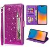 FERLAN Custodia per Xiaomi 17T,in Premium pelle brillante con glitter e Slot Schede,Stand Funzione,per Xiaomi 17T telefono (Viola)