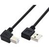JSER Cavo da USB 2.0 Tipo A maschio ad angolo sinistro a USB Tipo B maschio ad angolo destro di 90 gradi, compatibile con stampanti e scanner, lunghezza 100cm.