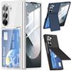 BaiFu Custodia con supporto per Galaxy Z Fold 6, Custodie a portafoglio con porta carte integrato per Samsung Galaxy Z Fold6-Trasparente