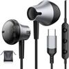 Gsangoo Cuffie USB C cablate per Samsung Galaxy S26 S25 S24 Ultra S23 S22 FE A55 con microfono auricolari per iPhone 17 Air 16 15 Pro Max, controllo del volume stereo rumore auricolari cablati per Google