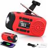 Mvdlinnds Radio solare di emergenza, radio AM/FM con manovella e batteria | Batteria da 2000 mAh per ricarica di emergenza di smartphone, luce di lettura a LED e allarme SOS per esterni e viaggi