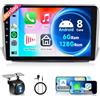 Rimoody 6G+128G 8 Core Wireless Carplay Android 13 Autoradio 2 Din per Peugeot 2008 208 2012-2018 10.1 Pollici Autoradio con Android Auto Navi GPS WiFi Mirror Link Bluetooth FM/RDS/SWC Telecamera Posteriore