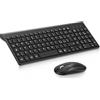 cimetech Tastiera e Mouse Wireless, Layout Italiano QWERTY, Tastiera Ultra-Sottile ‎Ergonomico Full-Size 2.4Ghz Wireless Mouse Tastiera Numerico con Ricevitore Nano per PC/Laptop/Win7/8/10（Nero）