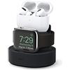 elago Dock di Ricarica 2 in 1 Apple Watch e Airpods Compatibile con Apple AirPods 4/3, AirPods Pro 2/Pro e all iPhone Models, Tutte Le Serie di Apple Watches (Cavi Non Inclusi) (Nero)