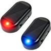 GleamGlide 2 impianti di allarme finti per auto, a energia solare, antifurto a LED, lampeggiante antifurto, per sistema di sicurezza dell'auto, lampada lampeggiante finta (rosso e blu)