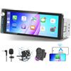 LSLYA Autoradio 1 DIN Bluetooth con CarPlay & Android Auto, con schermo 6,9 pollici Touchscreen Lettore, Mirror Link/RDS FM Radio/USB/Type-C/Microfono/Telecamera di backup/Supporto telecomando