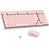 LeadsaiL Tastiera e Mouse Meccanica Wireless FA98, Basso Profilo Switch Rossi Tastiera senza Fili con ricevitore 2.4G, 96% Keyboard, 98 Tasti, Silenzioso, Italian QWERTY per PC Mac/Windows-Rosa