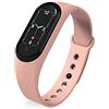 Generico M5 Bracciale Smart Band, IP67 impermeabile orologi intelligenti, pressione sanguigna Fitness Tracker, Smartband braccialetti fitness, Activity Tracker (Rosa)