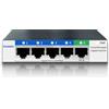Goalake Switch Gigabit a 5 porte, switch Ethernet facile da gestire, hub di rete, splitter Ethernet, Plug & Play, design in metallo senza ventole, VLAN, Qos, supporto PoE, montaggio su scrivania o a parete