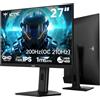 KTC Gaming Monitor 27 Pollic, 2K@180Hz / 144Hz 1440P Monitor mit Fast-IPS Panel, 1ms GtG, HDR 400, Adaptive Sync, 450 cd/m², HDMI 2.0 x 2, DisplayPort 1.4 x 1, supporto per sollevamento e rotazione