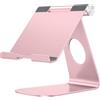 OMOTON Supporto Tablet Regolabile, Porta Tablet, Dock da Tavolo per Corsi Online e Video, Universale Stand in Alluminio per iPad Air 5, iPad 10, Pro 12.9, Samsung Galaxy Tab, Altri Tablet, Oro Rosa