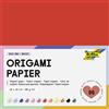 folia 9110 - Carta per origami DUO UNI BASIC, 10 x 10 cm, 80 g/m², 96 fogli assortiti in 12 colori, fogli pieghevoli fai da te per la piegatura della carta e altri lavori di artigianato creativo