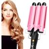 talifoca Ferro ondulato per capelli, arricciacapelli con 3 botti regolabili in temperatura, ferro arricciacapelli 25mm Mermaid Hair Waver con riscaldamento rapido, onda grande per capelli lunghi/corti