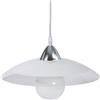 Sospensione D30 1xE27 Montatura Cromo-Trasparente Vetro Lastra Bianco E-Energy Lavinia