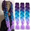 Shangxiu Extension Per Treccine Africane 3pc Jumbo Treccia Extension Capelli Fibra Sintetica Treccia Di Scatola Crochet Twist Braiding Hair (24zoll(3per Pack),Purple-Lake Blue-Light Purple)