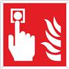 Pubblimania PULSANTE ALLARME INCENDIO | Emergenza e sicurezza in alluminio composito da 3 mm di spessore (Cm 14,5x14,5) (Allarme Incendio)