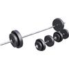 GORILLA SPORTS® Set di bilancieri da 60 kg - bilanciere da 170 cm, 2 manubri e piastre di peso da 30 mm con chiusura a stella - Fitness e allenamento della forza