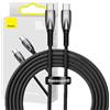 Baseus Glimmer Cavo USB 2 m USB C Nero