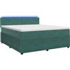vidaXL Letto a molle con materasso verde scuro 140 x 200 cm in velluto