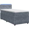 vidaXL Letto a molle con materasso grigio scuro 100 x 200 cm in velluto