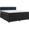 vidaXL Letto a molle con materasso nero 200 x 200 cm in velluto
