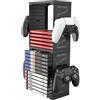 Merkloos Torre portaoggetti per videogiochi, compatibile con diverse console, con capacità per 24 giochi